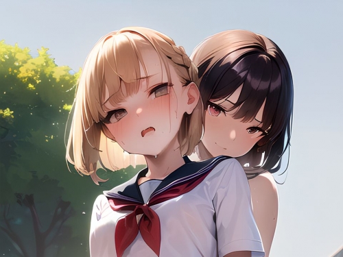 [Generated by AI] Hentai portrait of a girl who raises her skirt outside part3
