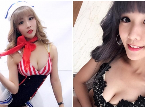 「美乳正妹」笑容超甜！雪白爆乳還有纖細美腿，簡直完美組合！