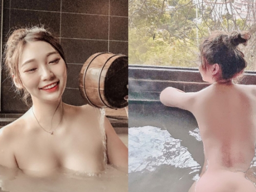 甜美酒窩妹「薇娜 Verna」突破尺度分享泡湯照　水下若隱若現讓人噴火