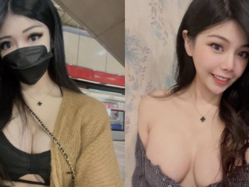 有違反規定嗎？大眼口罩妹穿中空衣搭捷運　大露渾圓美乳線條