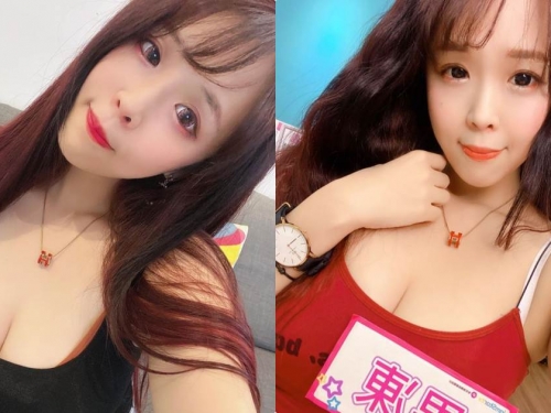 熱情活潑的甜心SG「果凍兒」，兇猛乳溝要撐爆小背心了！