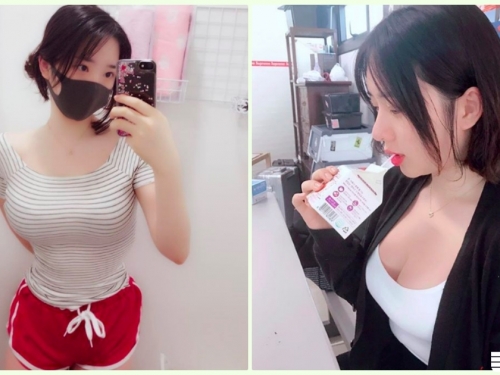 網瘋傳「超胸口罩正妹」奶量有夠逆天！超誘惑「美乳畫面」讓人受不了...