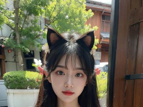 ★Patreon★ AI_Kaori - Fox-Eared Beauty in Garden Setting - Part 2