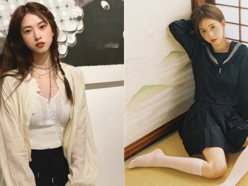 甜甜小姐姐「穿日系學生服」好純情，「朦朧美感」粉絲看了都好愛！