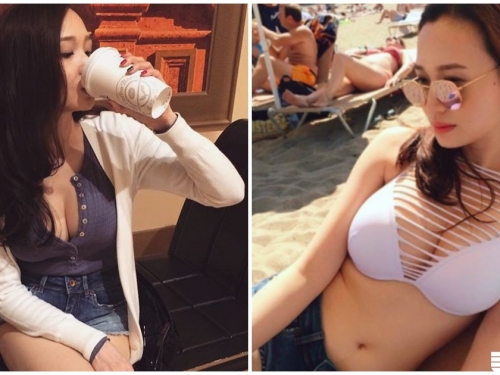 正妹日光浴「奶球快蹦出來」，超愛不穿內衣逛街，畫面火辣到極點啊！
