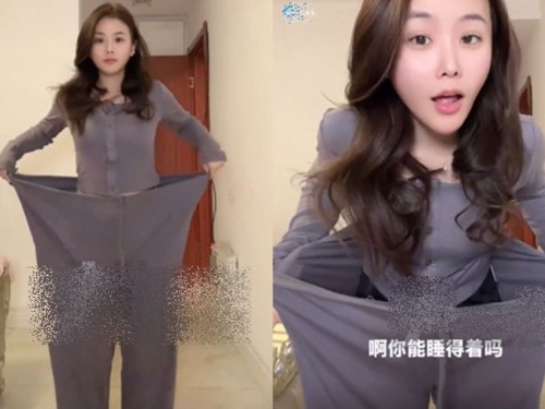 網購M碼褲「能塞進兩個她」 正妹吐槽店家：你睡得著嗎