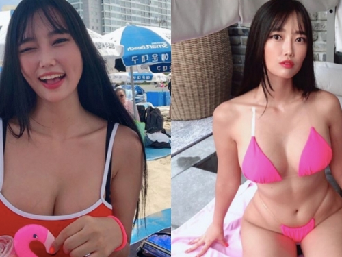葫蘆型身材超讚！南韓「巨乳豐尻」健身網紅，比基尼小褲褲只有一片布！