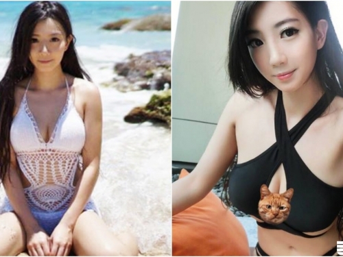 又瘦又大奶！「比基尼妹」海邊曬身材！「圓嫩大胸」吸引網友瘋狂留言！