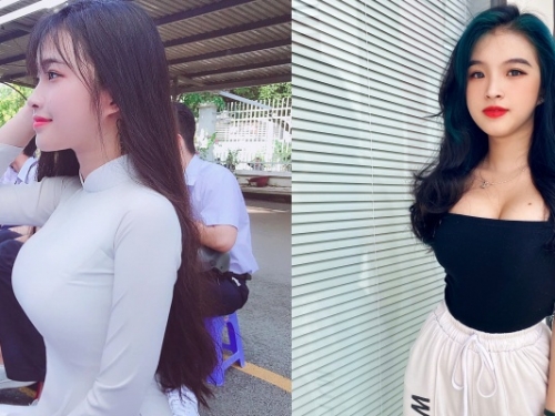 去年穿奧黛爆紅！18 歲「越南學生妹」爆乳近照曝光  網驚：風格變好多