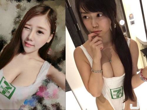 紅了！台灣妹「購物袋」穿上身大爆乳　日本宅男都驚呼太讚了