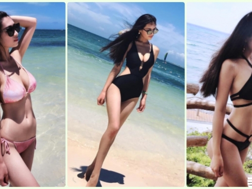 玩水了啦！「海邊比基尼妹」身材有夠火辣！超兇悍曬乳畫面好養眼啊…