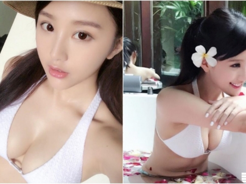 甜美可人「香港美乳妹」泡花瓣浴！比基尼大秀「白嫩圓乳」！飽滿形狀呼之欲出！