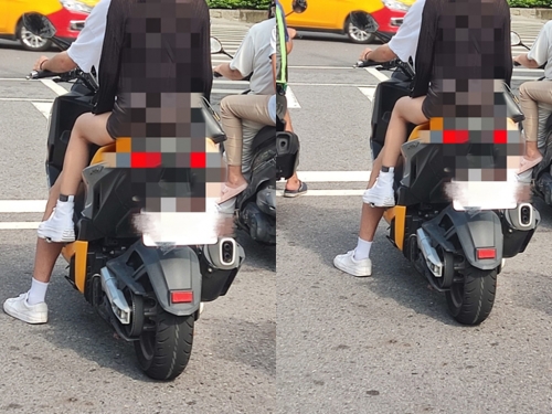 機車騎士被目擊危險畫面 後座載「嫩白腿正妹」網全歪樓