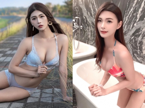 撿到長腿正妹！「雪莉Shally Chen」人行道上只剩內衣褲，小手任性一拉濠溝順勢彈出！