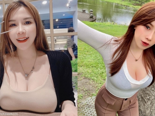 把長輩放餐桌！「雪白美胸正妹」吉寶乳量太沈重，只能靠桌子減輕負擔！