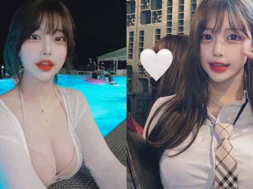 制服辣妹「한이」泳池露出超兇美乳，洶湧的乳量「發育太好了」！