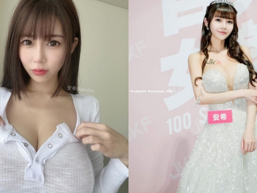 深V開到肚臍！巨乳甜心「安希Anxi」超強車頭燈，焦點忍不住被吸過去啦！