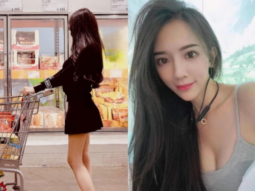 知名美式賣場遇見「長腿辣妹」採購　迷你裙露出白皙美腿