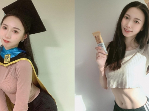 台藝大「氣質畢業生」斗篷藏不住好身材，「鮮嫩美溝」在草地打滾超吸睛