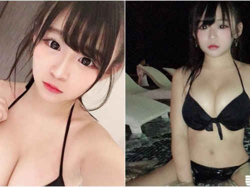 18歲「白嫩港妹」身材超好！度假玩水大秀「渾圓巨奶」！整個泳池無人能敵啊！