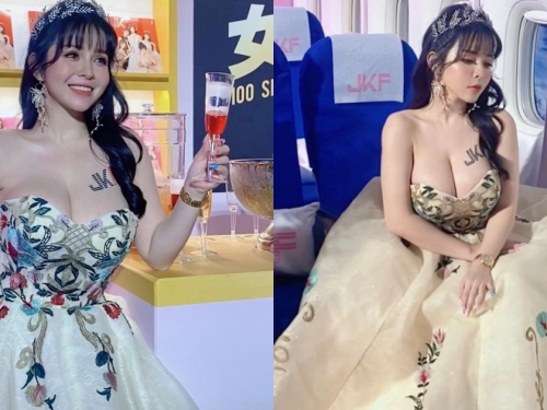 爆乳航空帶你飛！巨乳女神「Mandi香菱」優雅出席JKF百大女郎頒獎典禮！