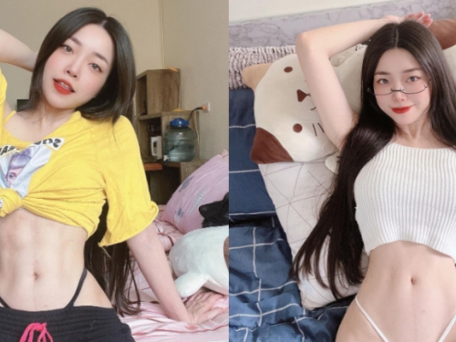 性感小妖精「妍妍兒」大秀絕美冰塊腹肌　網友：真的太「腰瘦」！
