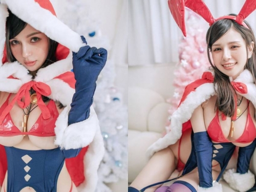 混血辣模「古榕榕」化身爆乳小魔女，超嗆辣「聖誕裝扮」讓人眼睛快掉出來！
