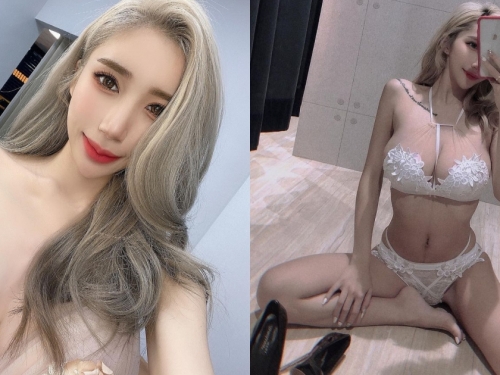 巨乳小隻馬「蕭晴」試衣間火辣自拍！超兇猛蕾絲內衣包不住「32E車頭燈」！