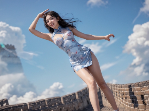 Great Wall Cheongsam Woman
