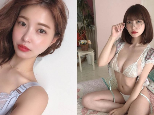 Ｇ奶正妹眼鏡造型「好有調教感」，床上爆乳裝誘惑太犯規了！