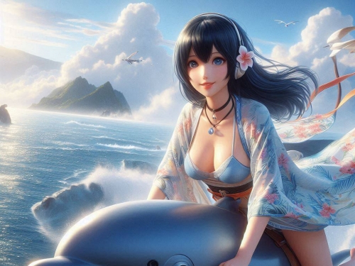 Dolphin Beautiful Girl