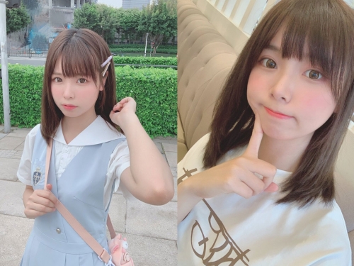 抓住夏日尾巴！超卡娃伊Coser「Liyuu」水藍色學生妹制服照　水嫩到讓人口水滴出來