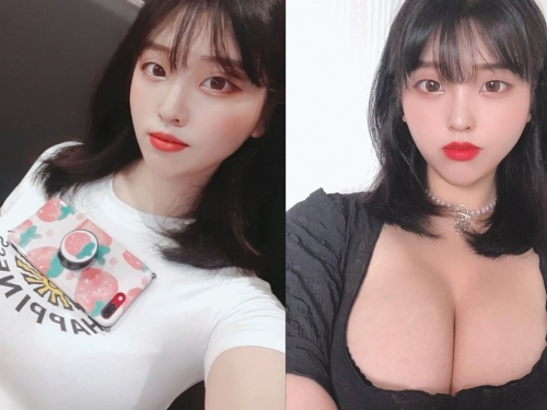 童顏巨乳直播主「송하나」豐沛乳量根本真人乳牛　核彈級「水滴型乳」青筋炸裂