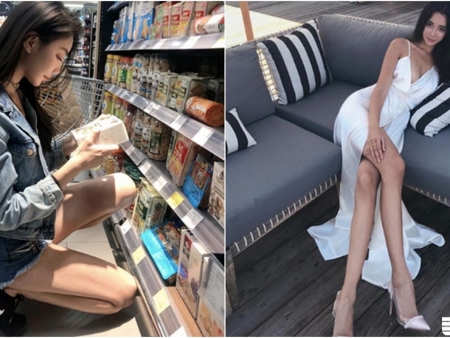 超強大！「神級美腿正妹」超商出沒！比例逆天「極品長腿」都快超出畫面了啦！