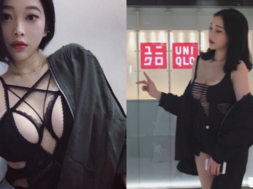 重口味！短髮「白嫩大奶」正妹不小心內衣穿出門！「超豐滿晃動圓乳」讓路人直不起腰！