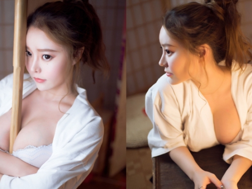 掉出奶啦！甜美「巨乳劍道少女」偷喝酒　全身發熱只好脫衣服了