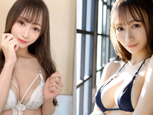 和有火辣巨乳的表姐一起混浴，貼超近...色氣胴體讓我犯規了！
