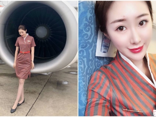 空姐「嘻嘻怪」最愛散發魅力電波，性感臉蛋讓乘客看暈了！