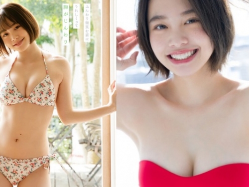 甜甜一笑，心情轉好！18 歲嫩妹「新田步凪」比基尼解放纖腰、事業線