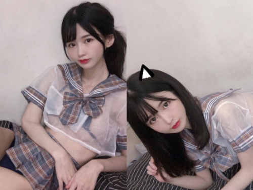 火辣開學季！「Abby」制服下大現「渾圓乳狀」，男同學：「超想繼續課後輔導！」