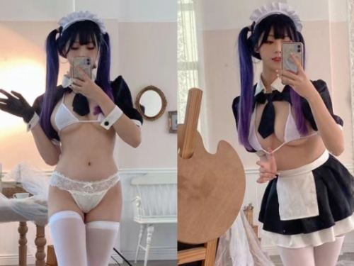 性感俏女僕上線囉！正妹Coser爆乳吸睛還不夠　修長美腿勾引不斷太邪惡