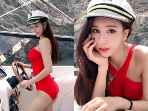 美女在船誰不開？政大正妹「李小荻Miss Abby」窈窕身材壯觀吸睛，洶湧浪潮海上難平靜了！