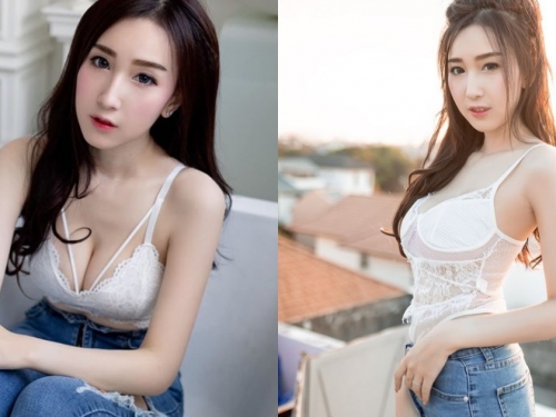 穿內衣直接出門！「白嫩美胸妹」透膚馬甲好招搖，穠纖合度曲線撩人