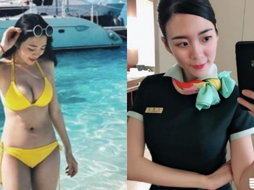 國外旅遊這麼兇！「長榮正妹空服」比基尼秀兇狠好身材，「美腿蜂腰」比例棒極了！