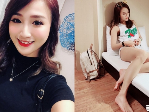 虎牙讓人醉！台北「甜美虎牙妹」竟然還有大長腿！坐床上滑手機「白嫩長腿」超吸睛呀！