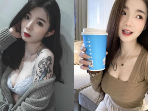「性感美容師」隨時曬出「Ｕ型美乳」，喝咖啡必加奶精的節奏