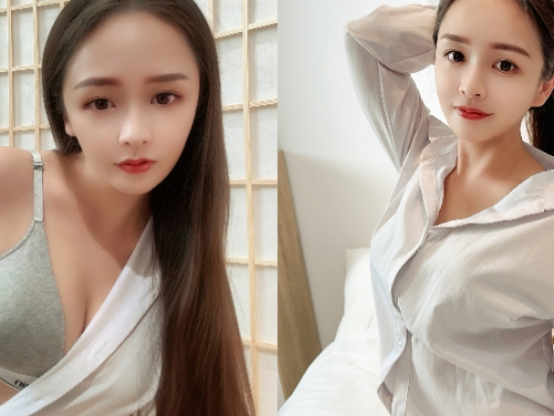小隻馬女友「語99」慵懶發騷，「襯衫露乳」欠男人滋養她！