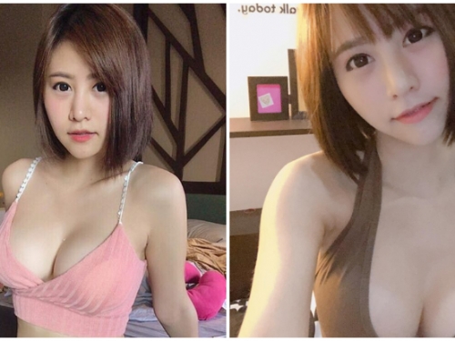 「短髮牙套妹」超豪放「碗公奶」太驚人！滿滿乳浪深溝福利照，讓人看到停不下來！