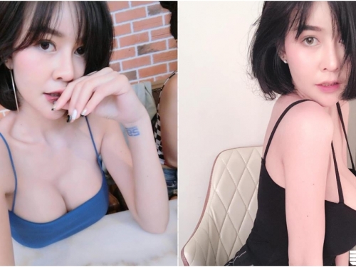 加菜啦！「奶奶上桌」畫面好豐盛！短髮姊姊細肩帶背心吊著「雪白巨乳」好怕斷掉啊！