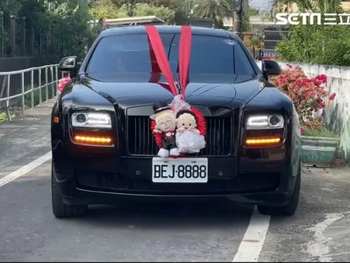 聯結車駕駛娶水某！2億超跑車隊迎娶 她風光出嫁：沒坐過這麼高檔的車